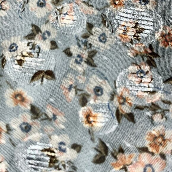 NWT Adrianna Papell Maxi Dress Women 4 Blue Chiffon Floral Metallic NEW - Picture 4 of 9